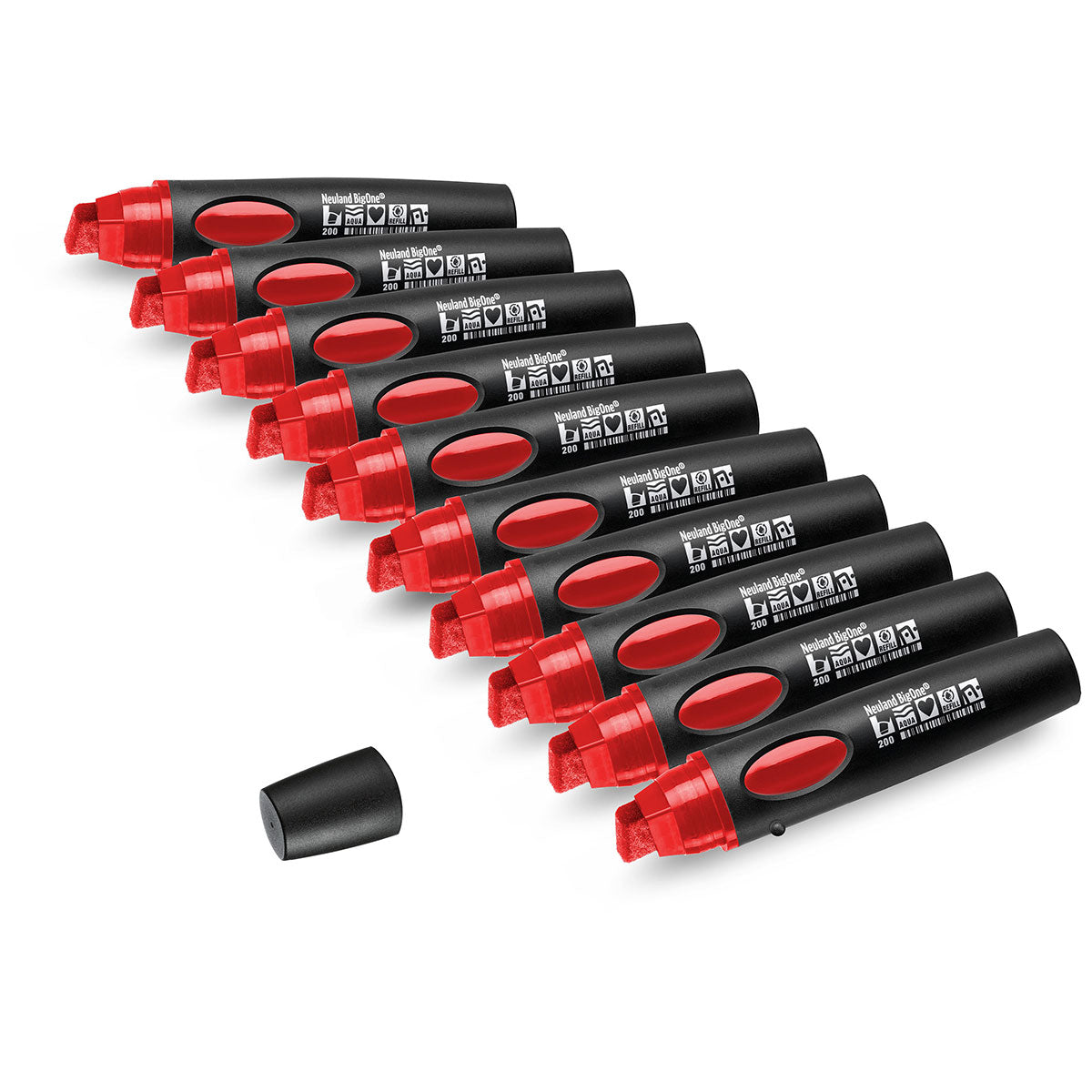 Neuland BigOne® Uni Set, 10-Pack Facilitation Markers, Wedge Nib