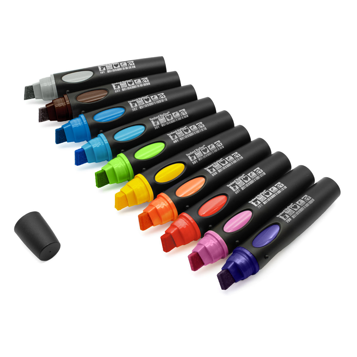 Neuland BigOne® Color Set, 10-Pack Facilitation Markers, Wedge Nib - Deep Tones 1