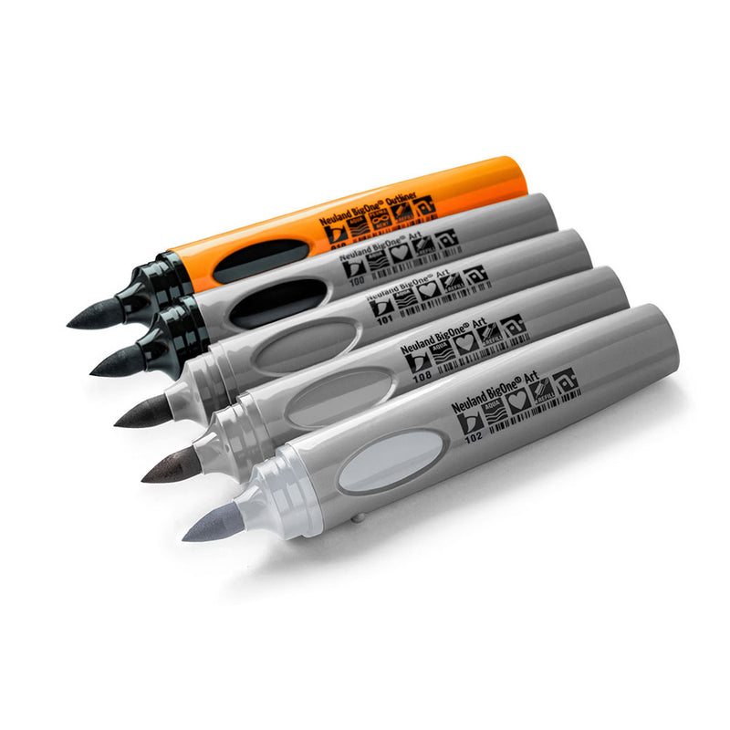 Neuland BigOne® Art, 5/color set - Set No. 10 From grey to black