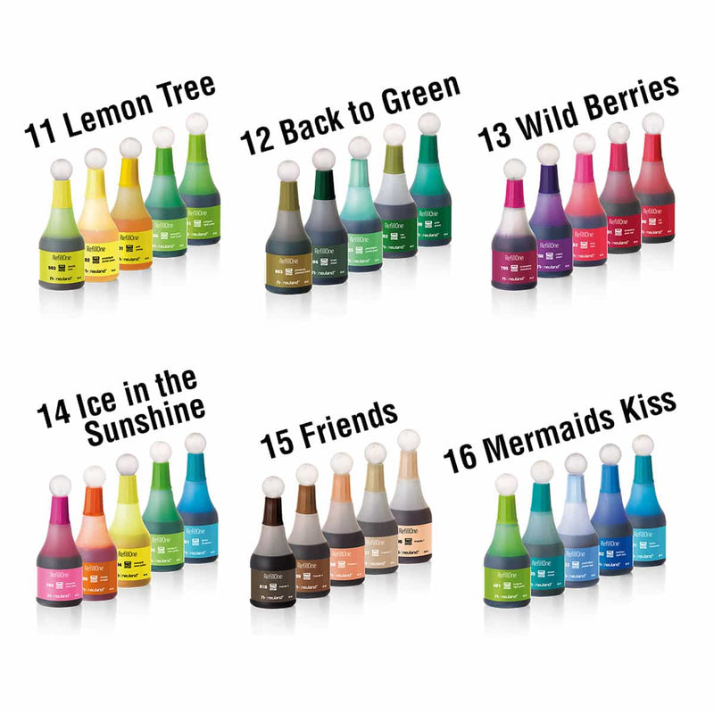 RefillOne Ink, water-based, 5 color set - No. 23 Bold Colors