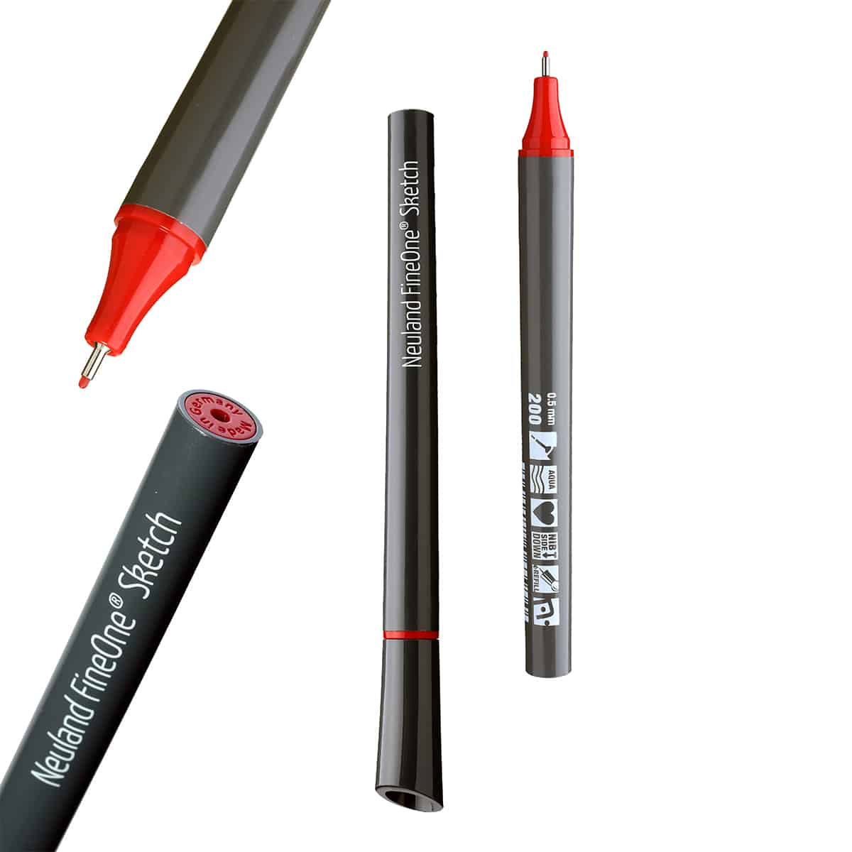 Neuland FineOne® Sketch Fineliner 0.5 mm, 10 color set, Mixed Tones 6