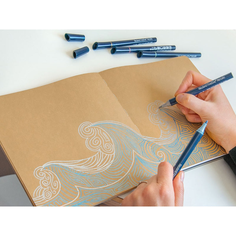 Neuland FineOne® Metallic, round nib 1 mm – Set No. MU6