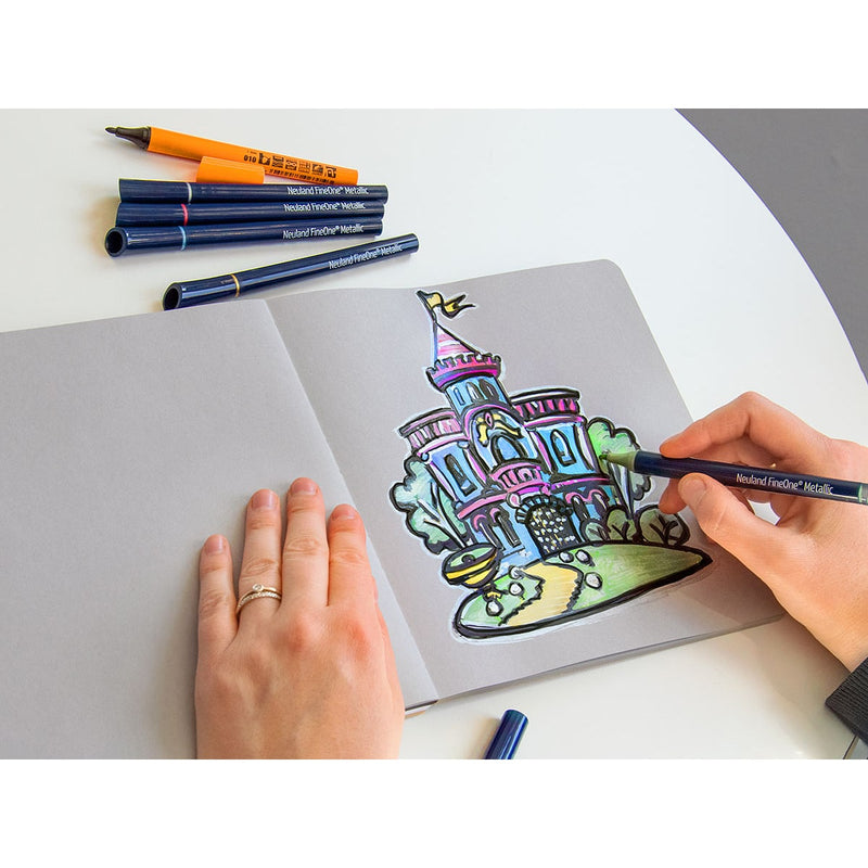 Neuland FineOne® Metallic, round nib 1 mm – Set No. M70 Mix