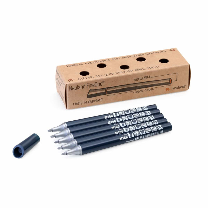 Neuland FineOne® Metallic, round nib 1 mm – Set No. MU6