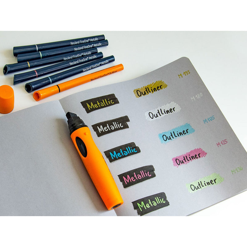 Neuland FineOne® Metallic, round nib 1 mm – Set No. M70 Mix