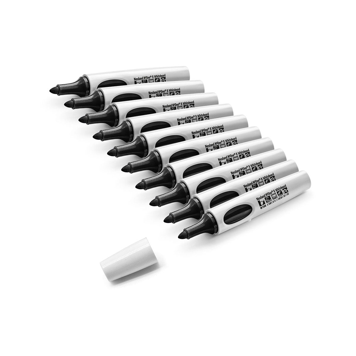 Neuland No.One® R, round nib whiteboard markers – 10 Pack Uni Set