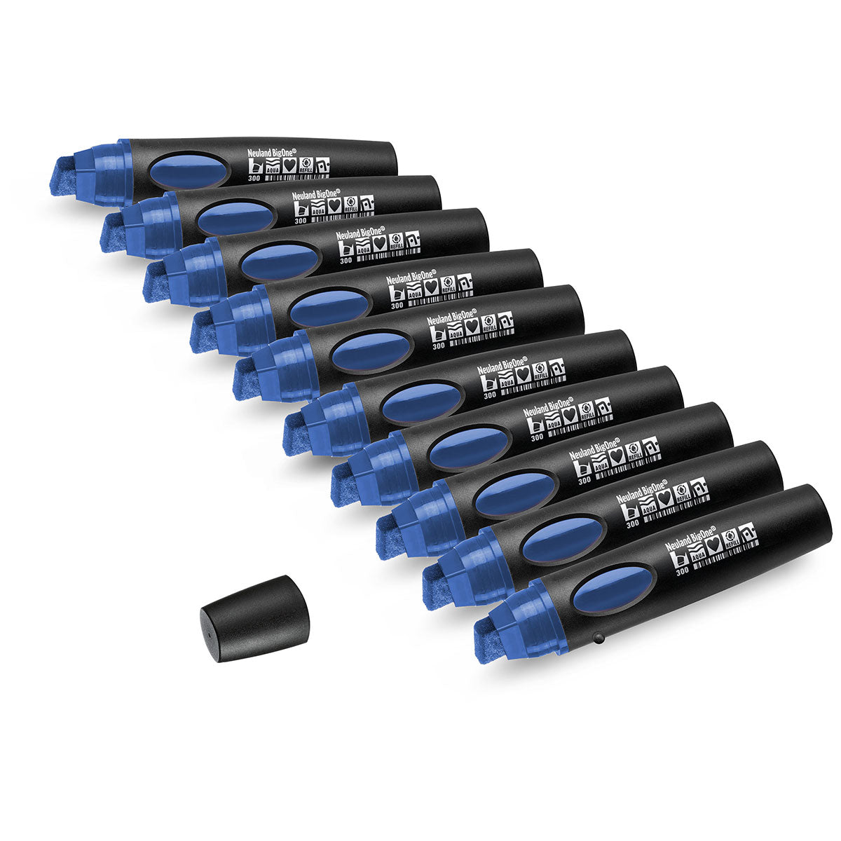 Neuland BigOne® Uni Set, 10-Pack Facilitation Markers, Wedge Nib
