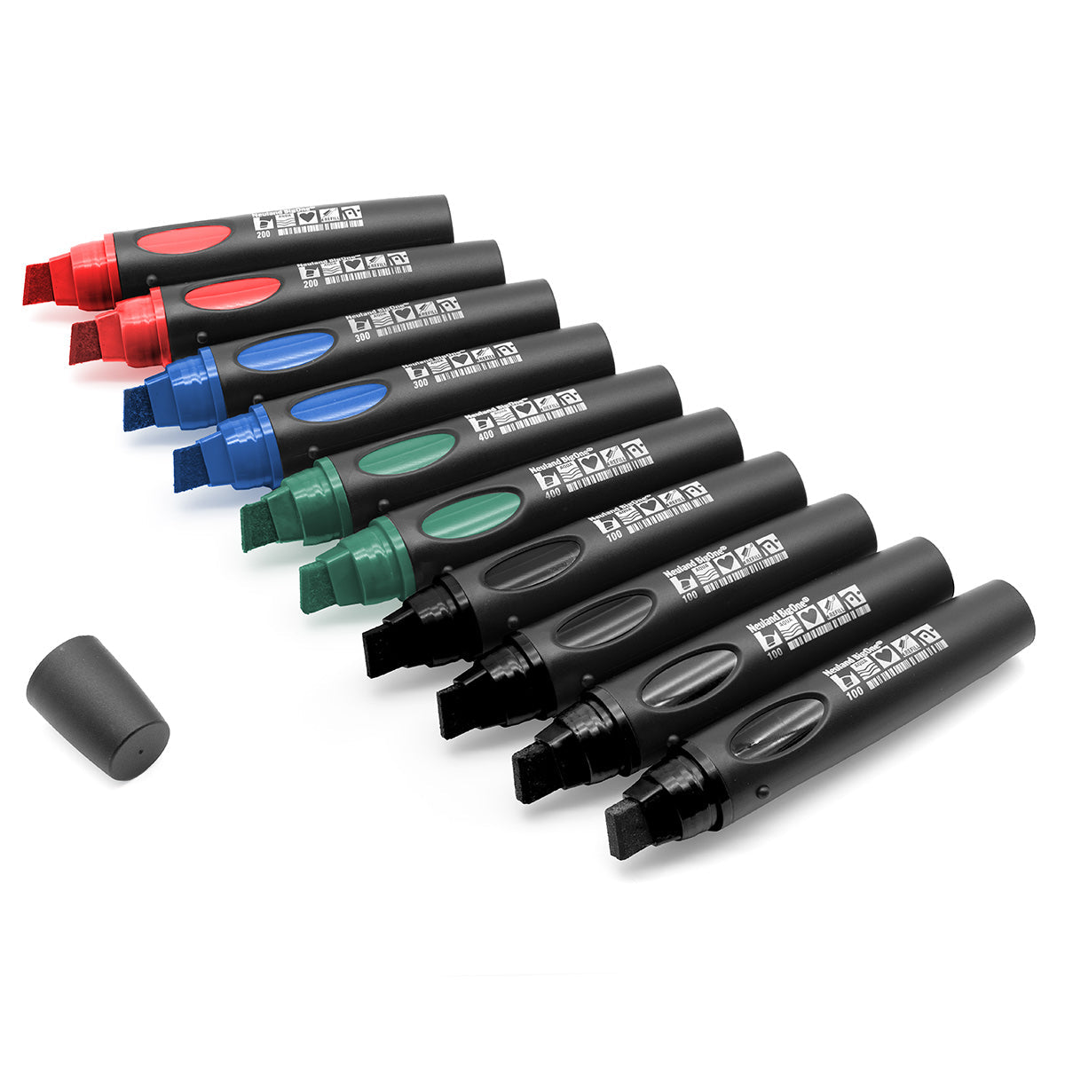 Neuland BigOne® Color Set, 10-Pack Facilitation Markers, Wedge Nib - Basic Tones 1