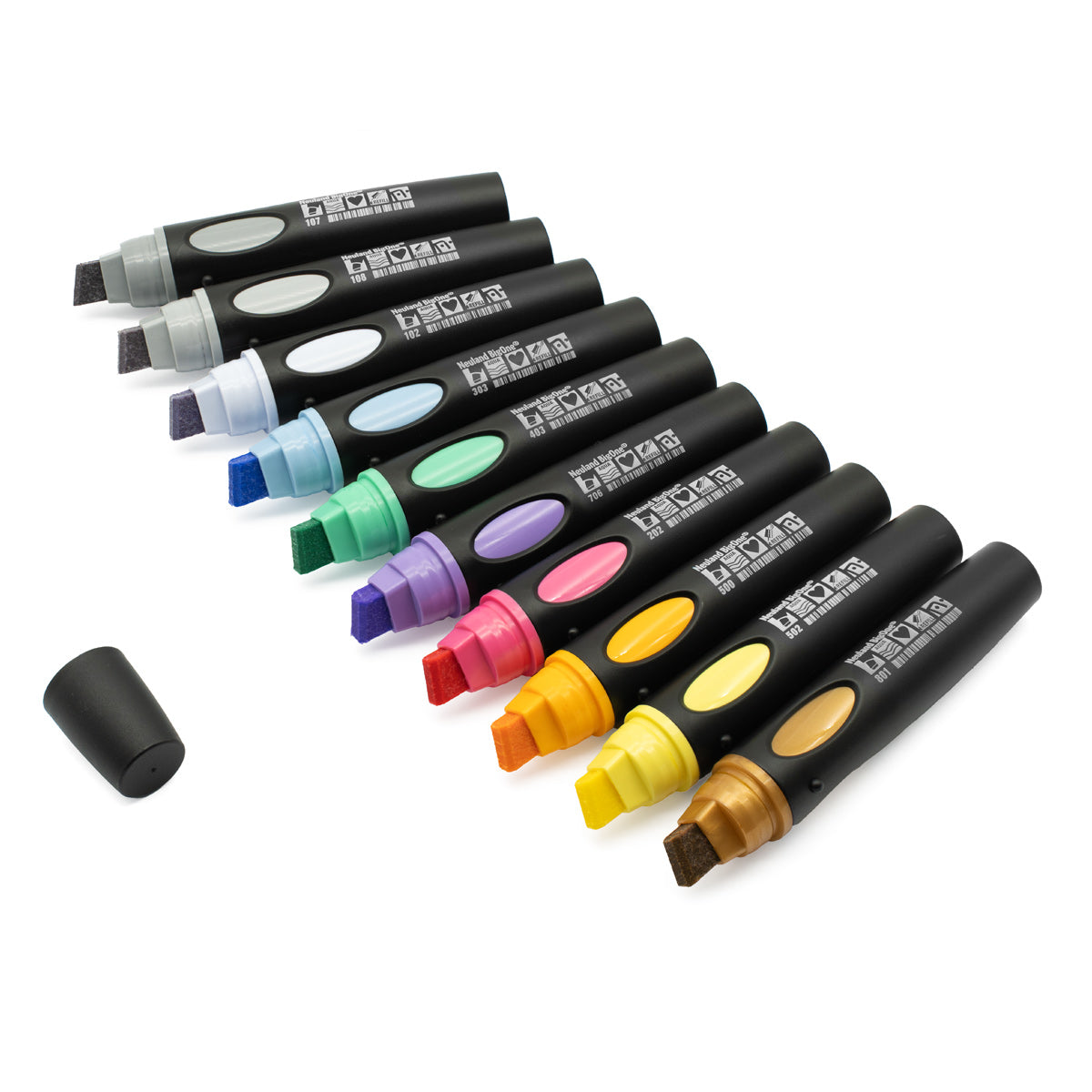 Neuland BigOne® Color Set, 10-Pack Facilitation Markers, Wedge Nib - Soft Tones 1