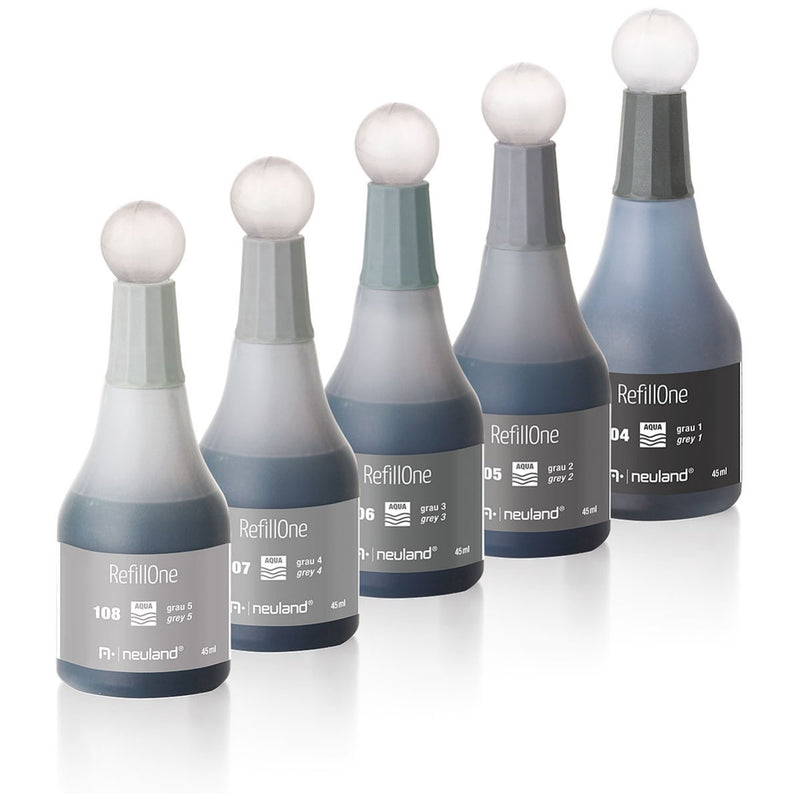 RefillOne Ink, water-based, 5 color set - No. 7 Tones of Grey