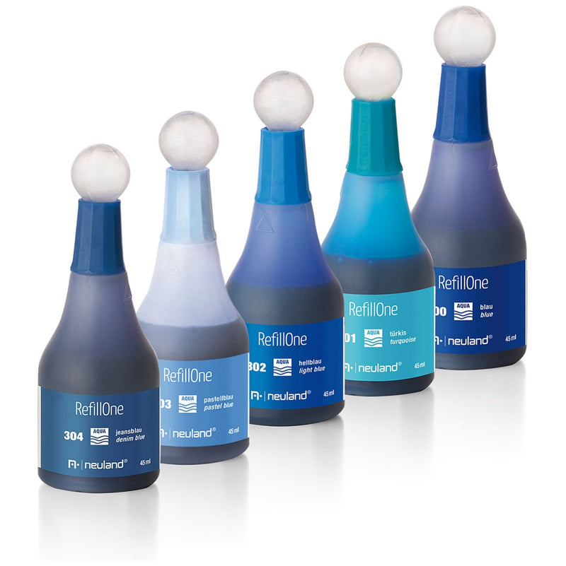 RefillOne Ink, water-based, 5 color set - No. 9 Blue Sky