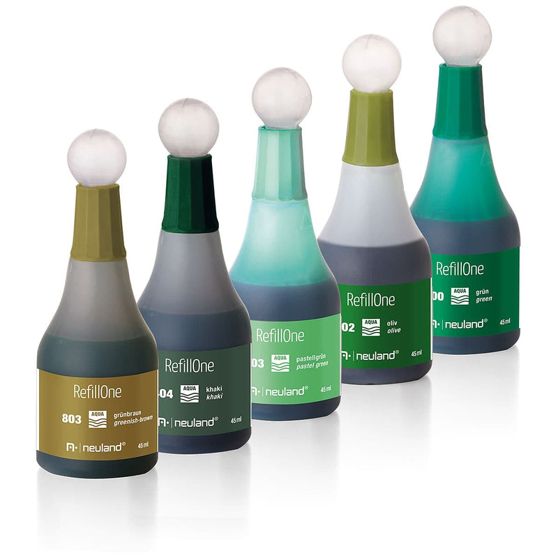 RefillOne Ink, water-based, 5 color set - No. 12 Back to green