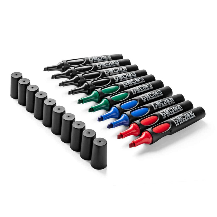 Neuland No.One® Color Set, 10-Pack Facilitation Markers, Wedge Nib - Basic Tones 3