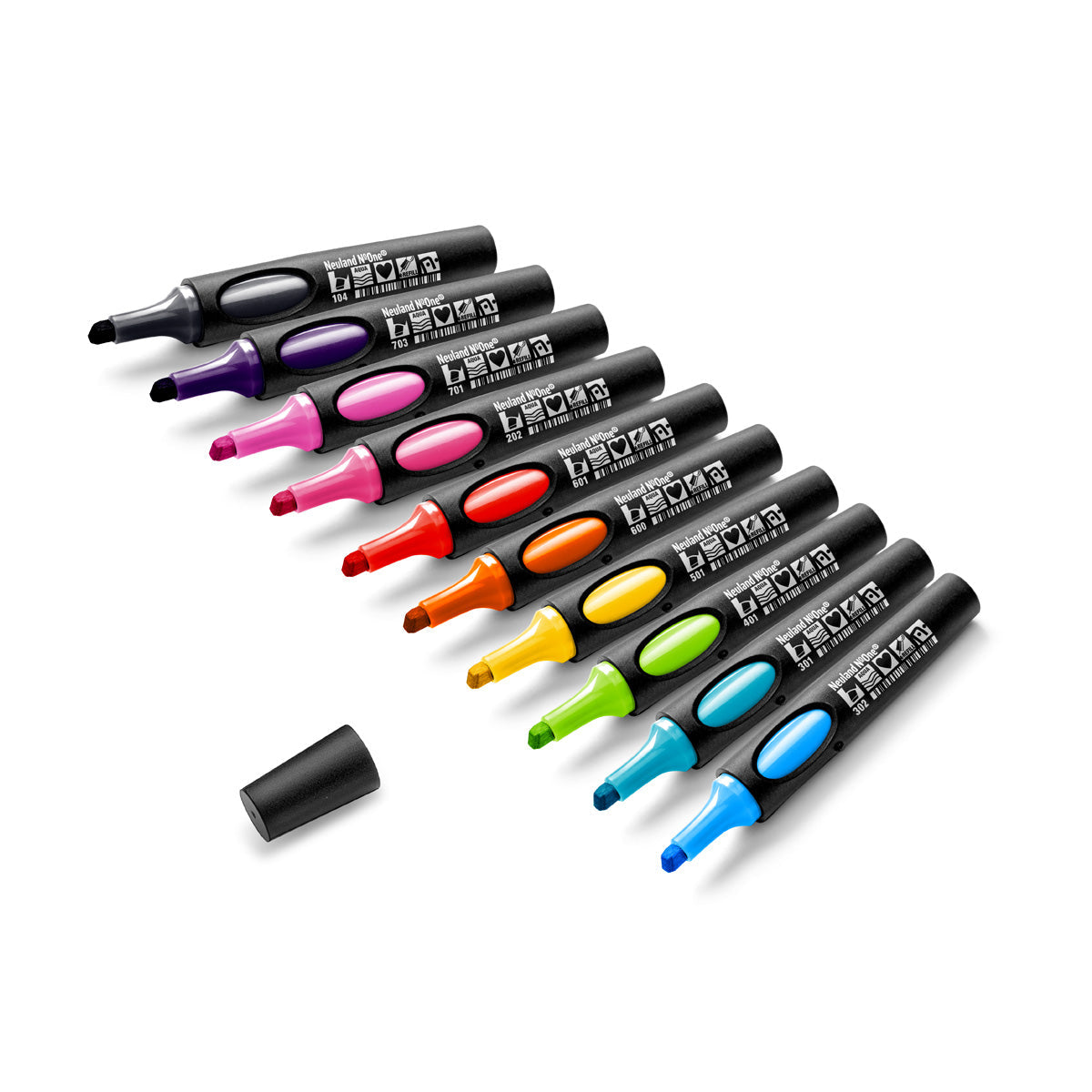 Neuland No.One® Color Set, 10-Pack Facilitation Markers, Wedge Nib - Deep Tones 3