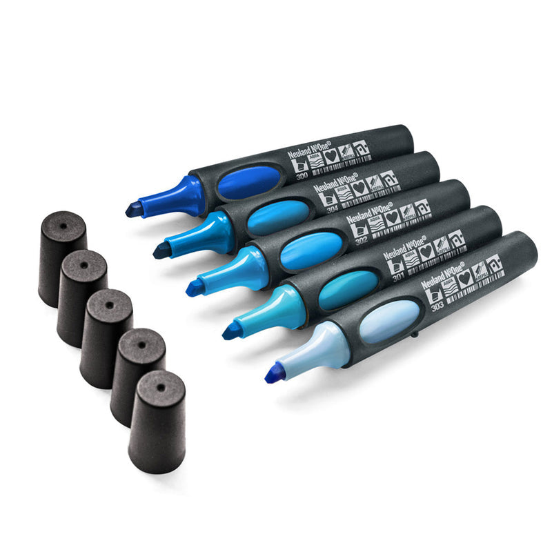 Neuland No.One®, wedge nib 2-6 mm, 5/color sets - 9 Blue Sky