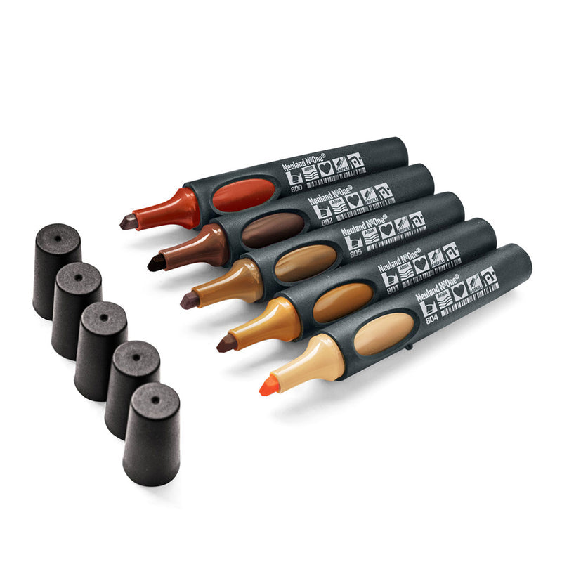 Neuland No.One®, wedge nib 2-6 mm, 5/color sets - 5 Deep Desert