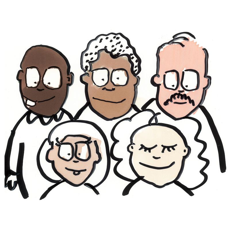 Neuland No.One®, wedge nib 2-6 mm, 5/color sets - 15 Friends