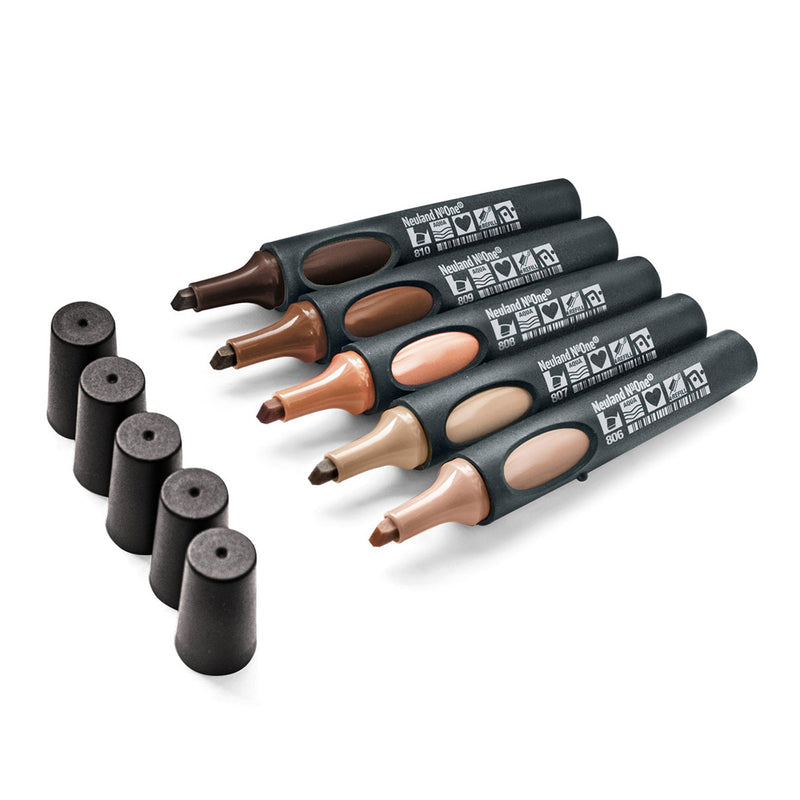 Neuland No.One®, wedge nib 2-6 mm, 5/color sets - 15 Friends
