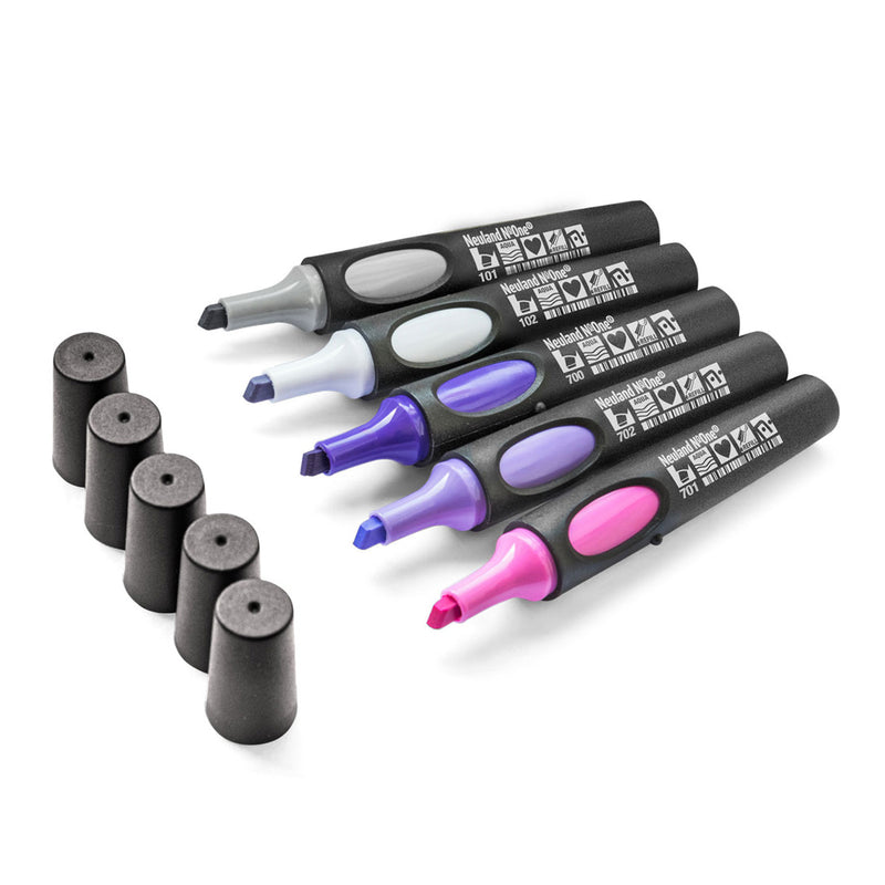 Neuland No.One®, wedge nib 2-6 mm, 5/color sets - 18 Pink Amethyst
