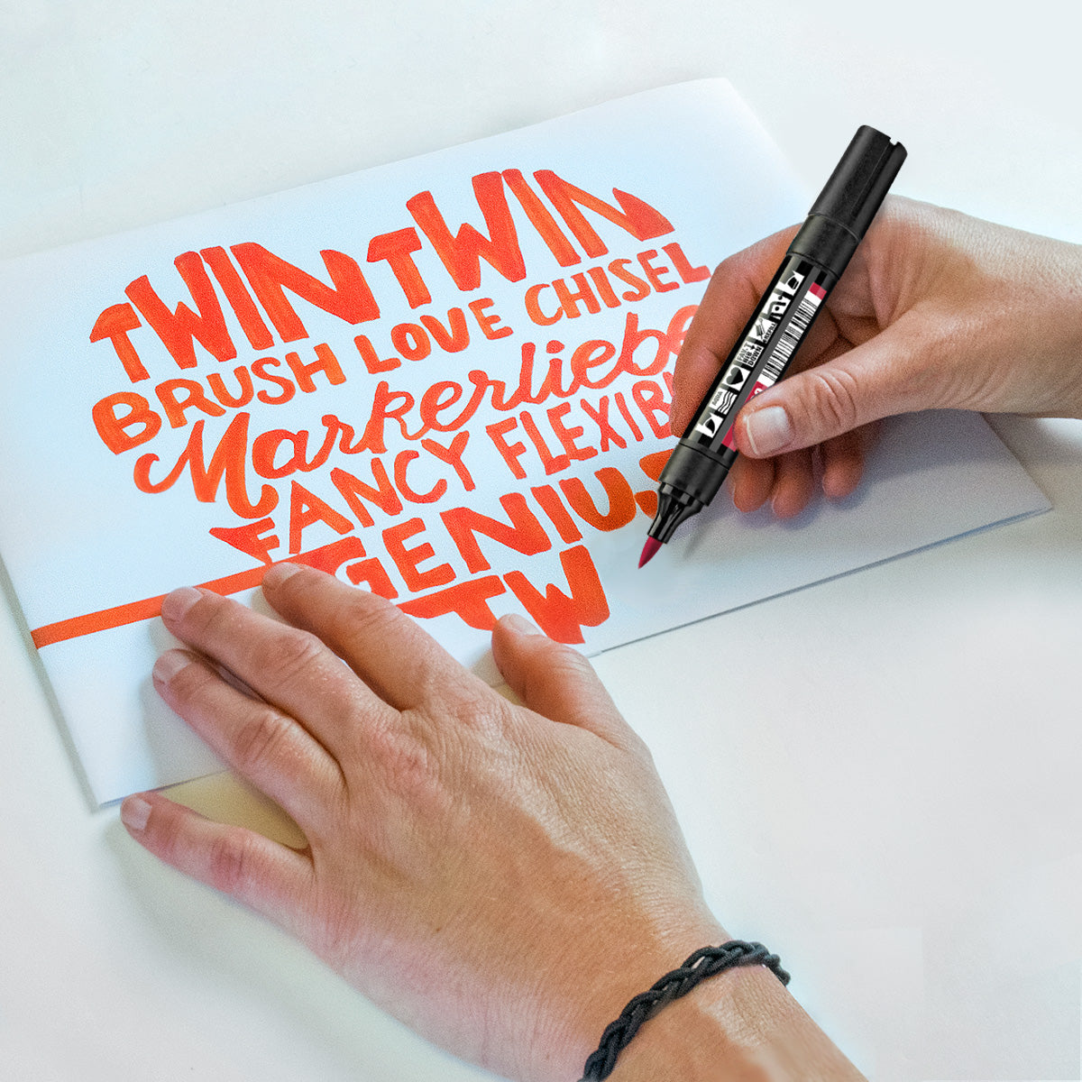 Neuland TwinOne® Color Set, Basic Tones, 10-Pack Facilitation Markers with chisel and brush nib