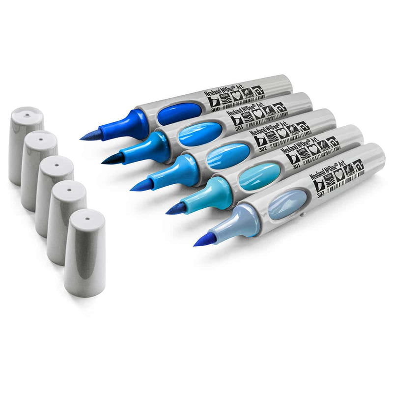 Neuland No.One® Art, brush nib 0.5-7 mm, 5/color sets - 9 Blue Sky