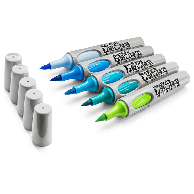 Neuland No.One® Art, brush nib 0.5-7 mm, 5/color sets - 16 Mermaid's Kiss