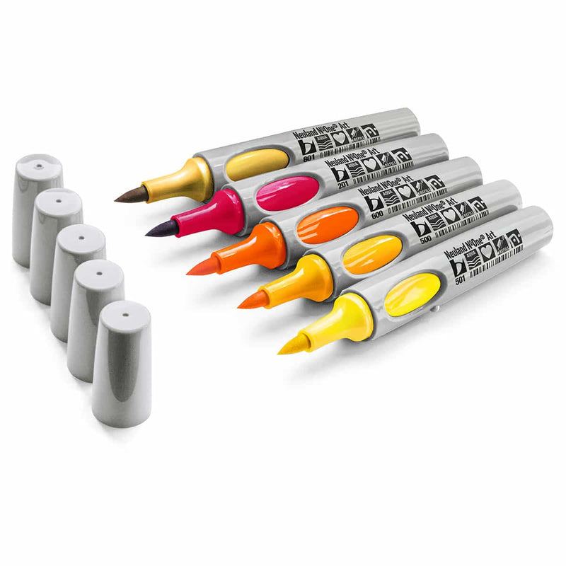 Neuland No.One® Art, brush nib 0.5-7 mm, 5/color sets - 17 Sunset
